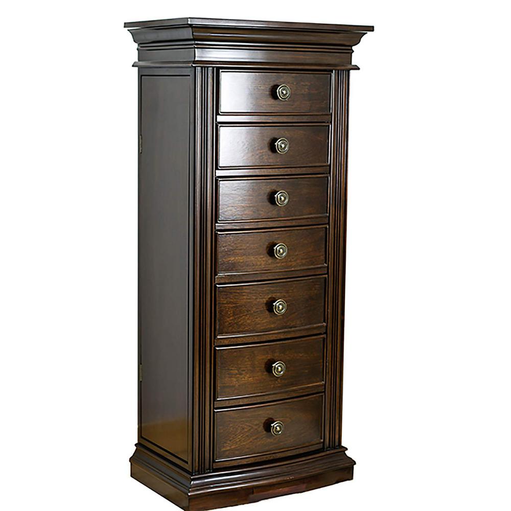 Unbranded Sheffield Walnut Jewelry Armoire-9006-189 - The Home Depot