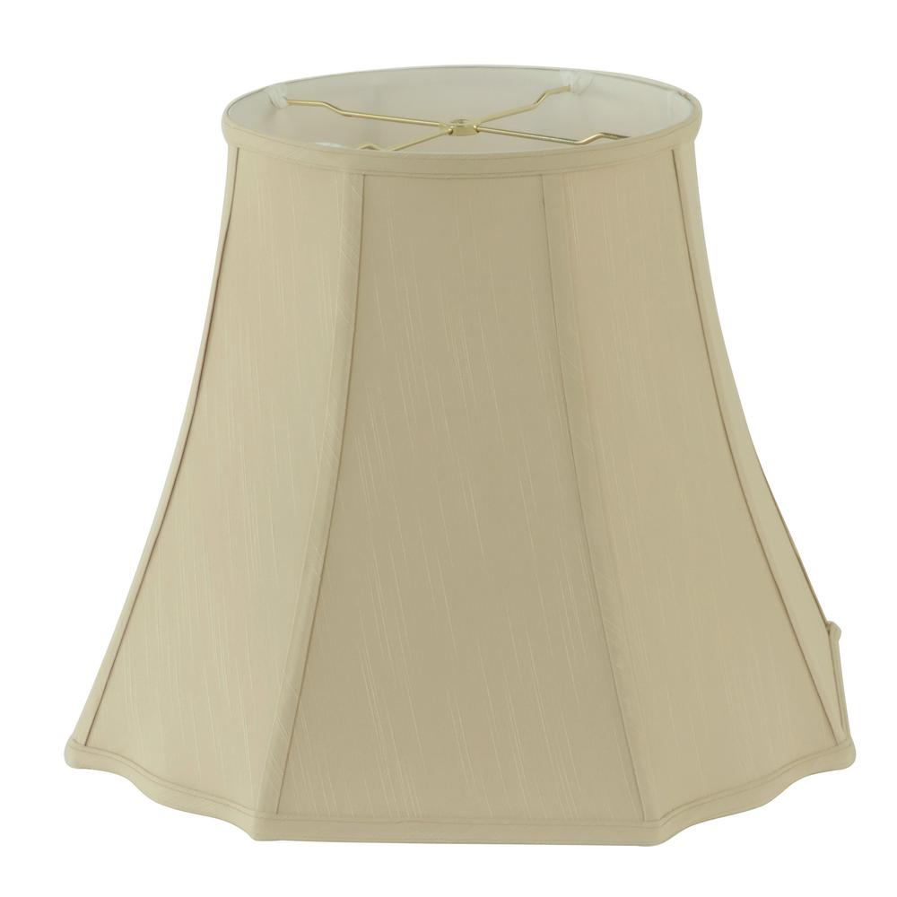 Rembrandt 18 In Dia X 15 H Taupe Linen Square Cut Bell Lamp H Taupe Linen Square Cut Bell Lamp