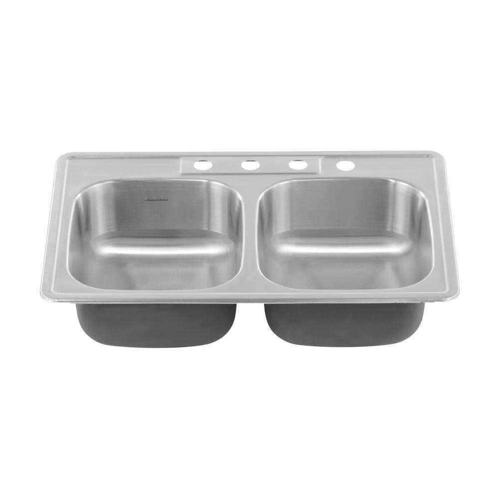 American Standard Colony Pro Drop In Stainless Steel 33 3 Hole Double Bowl Kitchen Sink Kit American Standard Colony Pro Drop In Stainless Steel 33 3 Hole Double Bowl Kitchen Sink Kit