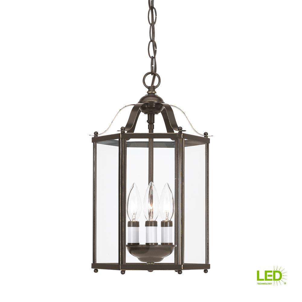 Sea Gull Lighting Bretton 3 Light Heirloom Bronze Semi Flushmount Bretton 3 Light Heirloom Bronze Semi Flushmount Convertible Pendant With Led Bulbs