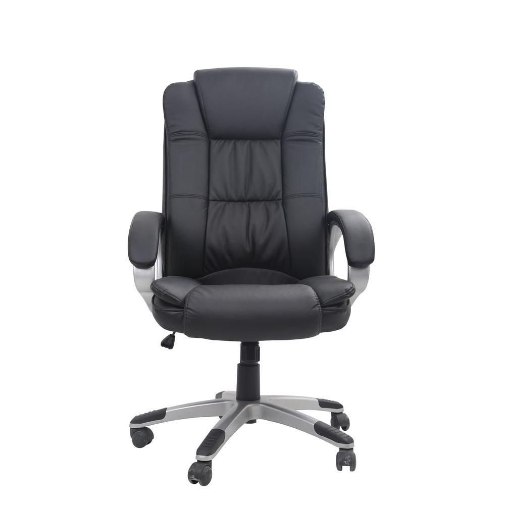 Classic Bonded Leather Executive Office Chair With Adjustable Height Undefined Classic Bonded Leather Executive Office Chair With Adjustable Height Black