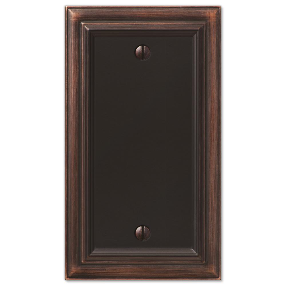 AMERELLE Continental 1 Gang Blank Metal Wall Plate - Aged Bronze-94BVB ...