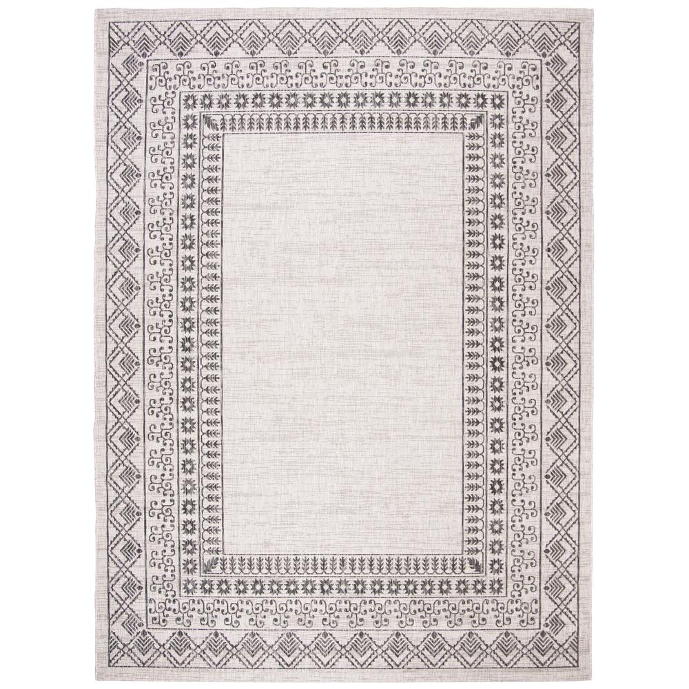 Safavieh Courtyard Black/Beige 8 ft. x 8 ft. Indoor/Outdoor Round Area