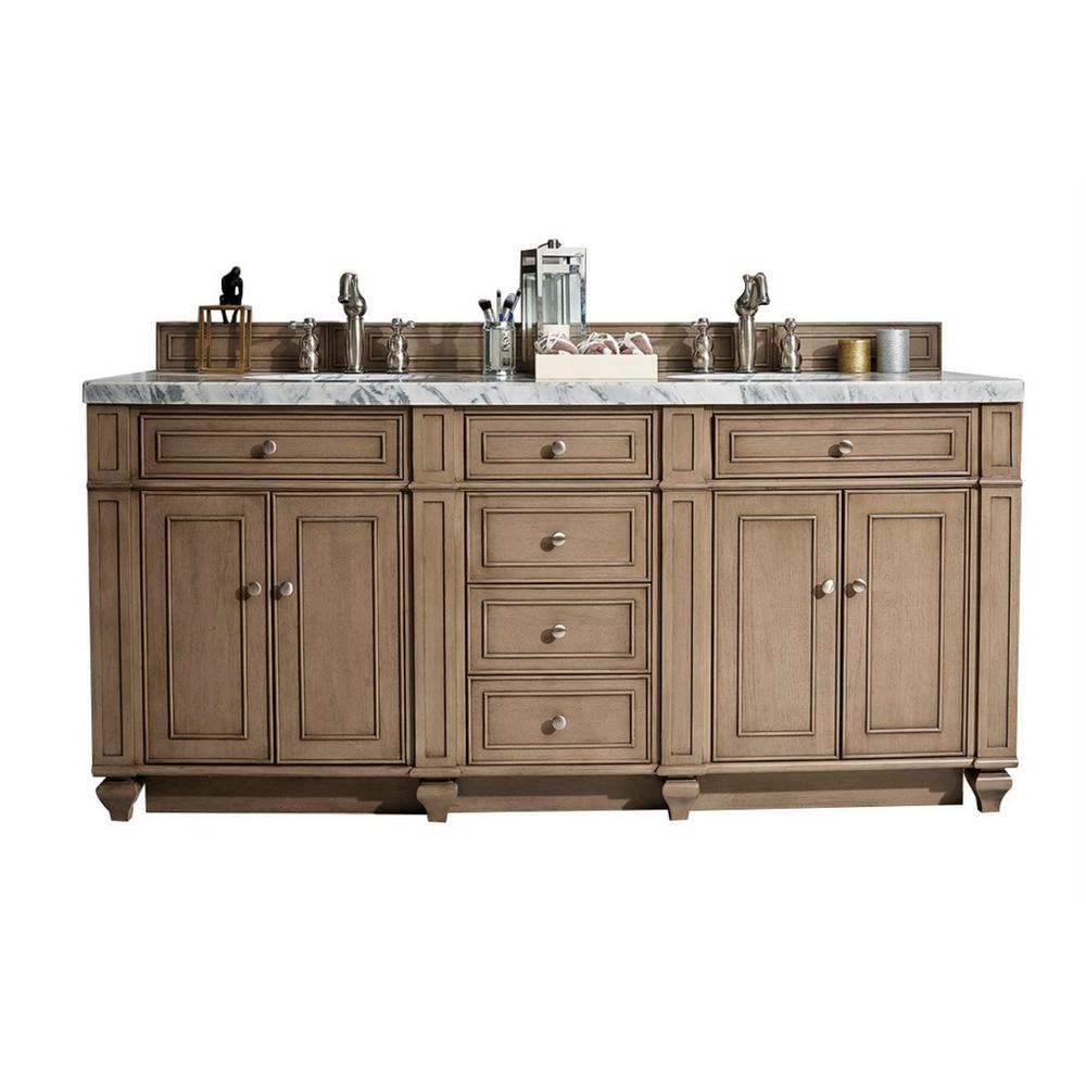 James Martin Signature Vanities Bristol 72 In W Double Vanity James Martin Signature Vanities Bristol 72 In W Double Vanity Whitewashed Walnut With Marble