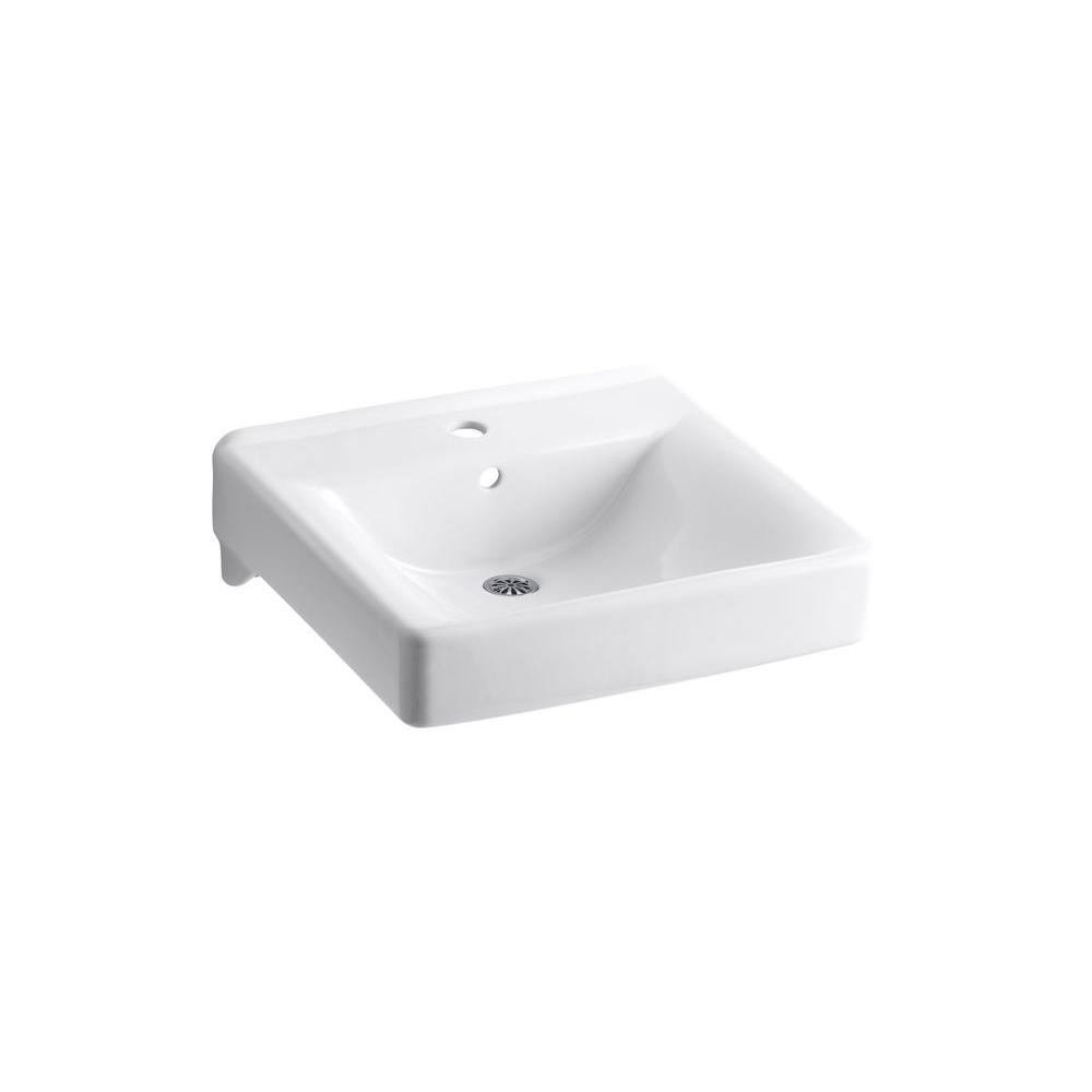 Kohler Soho Wall Mount Vitreous China Bathroom Sink In White With Overflow Drain