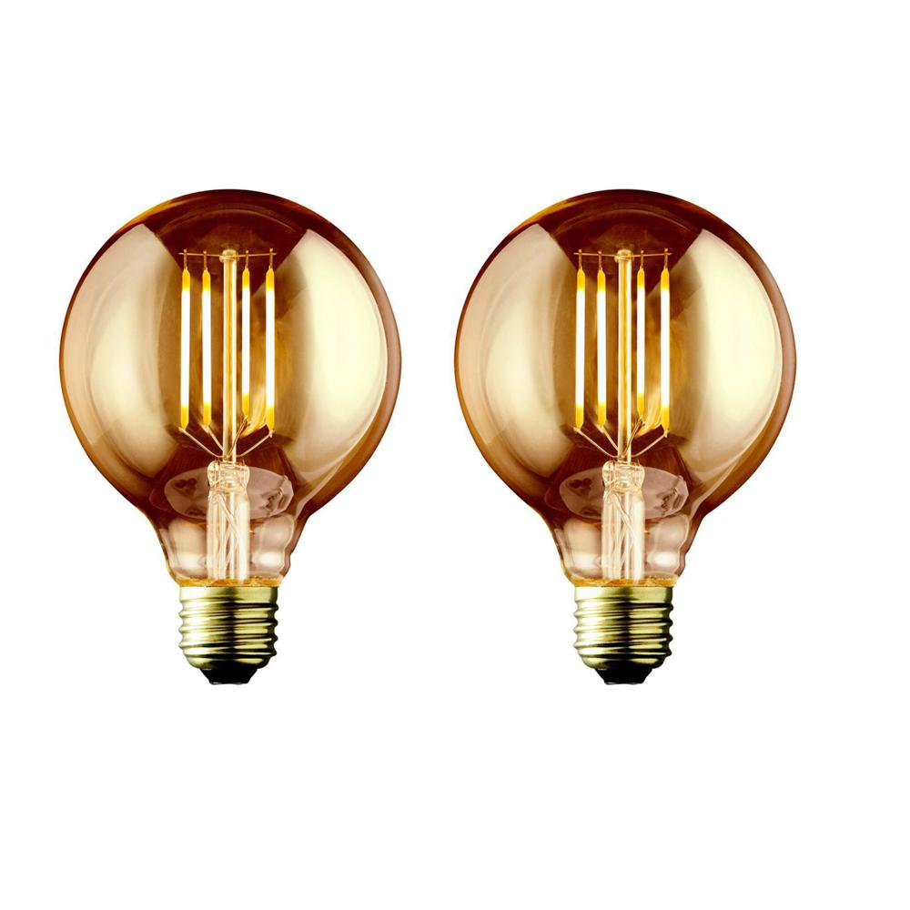 Archipelago 60w Equivalent Warm White G25 Amber Lens Vintage Globe Archipelago 60w Equivalent Warm White G25 Amber Lens Vintage Globe Dimmable Led Light Bulb 2