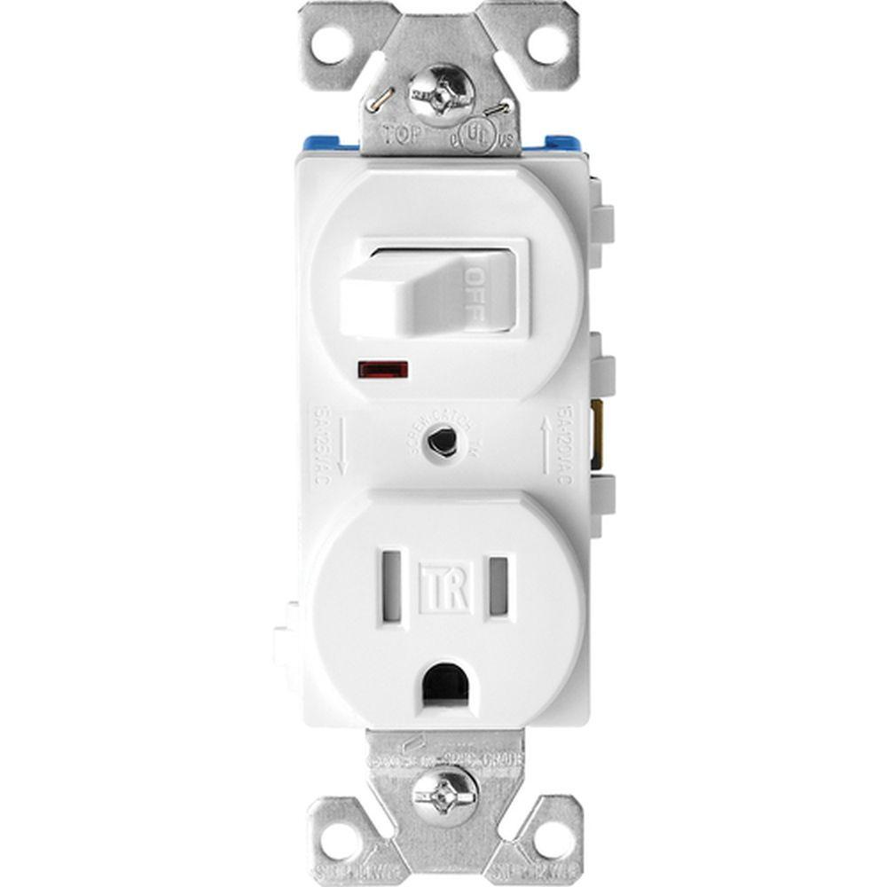 Enerlites Combination Toggle Light Switch, Duplex Receptacle Outlet, 2