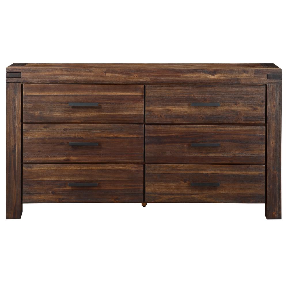 Modus Furniture Meadow 6 Drawer Brick Brown Dresser 36 In H X 66 In W X 19 In D 3f4182 The Home Depot