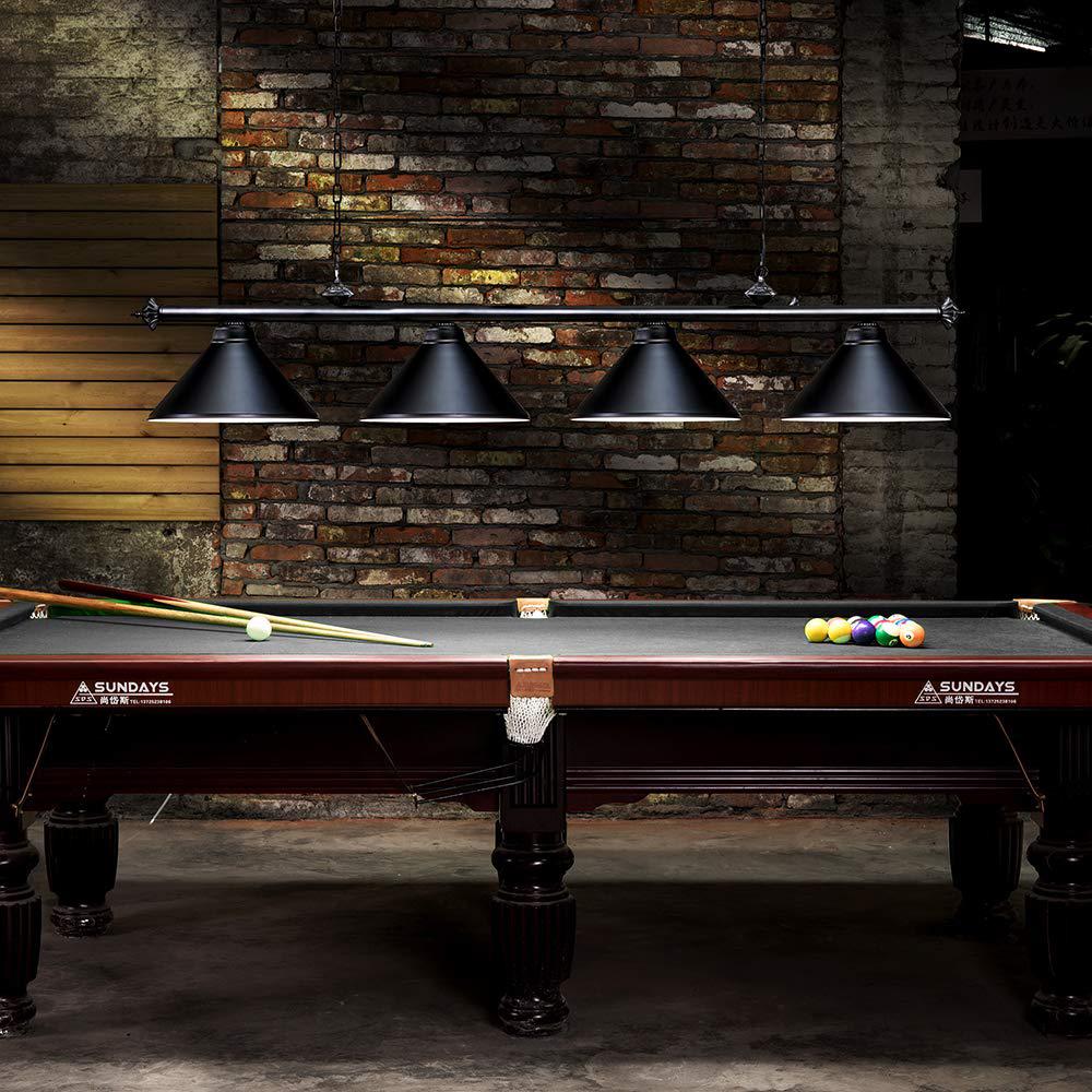 Casainc 70 In 4 Lights Black Snooker Pool Table With Metal Lights Black Snooker Pool Table
