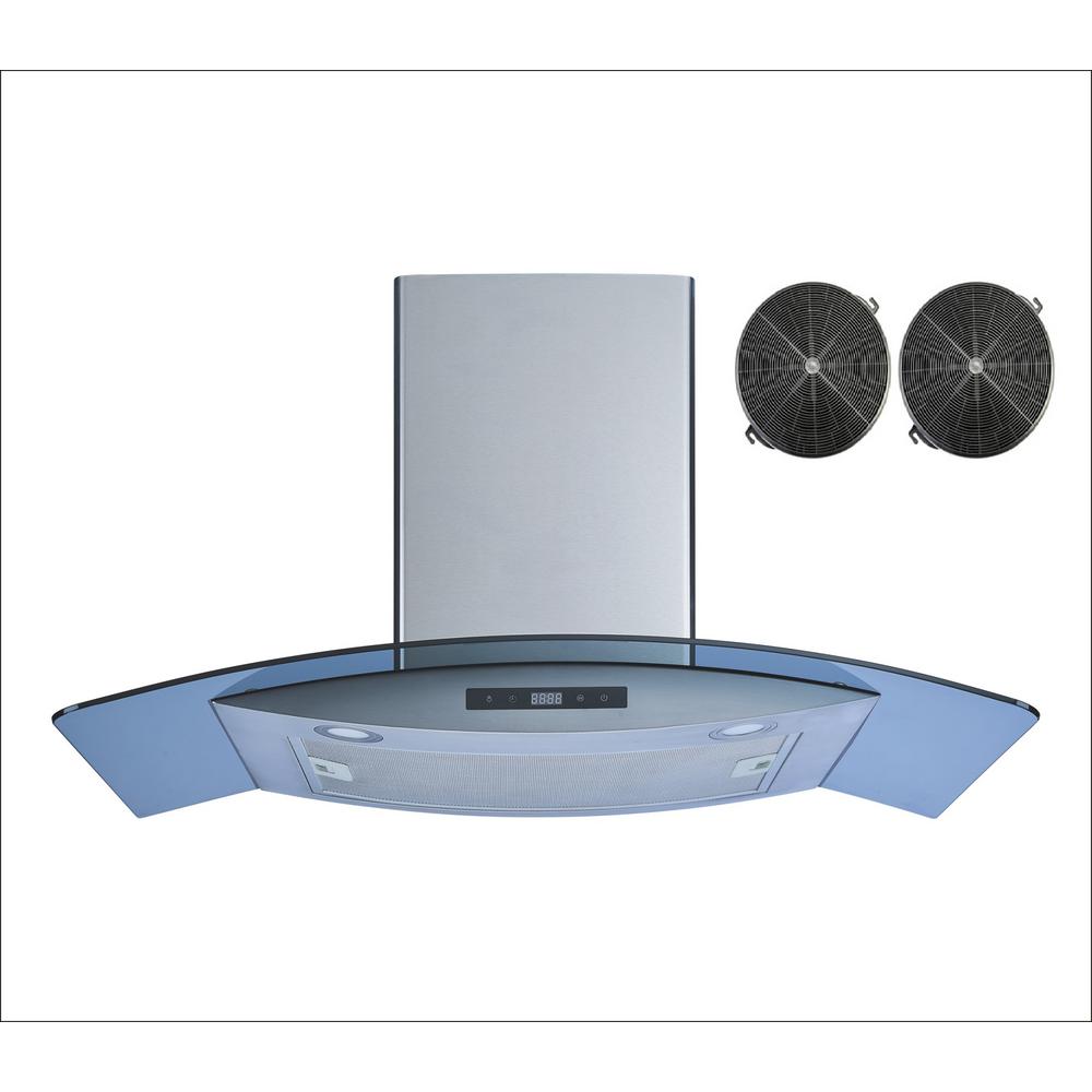 NuTone NS5400 29.5 in. Bent Glass Convertible Chimney Range Hood in