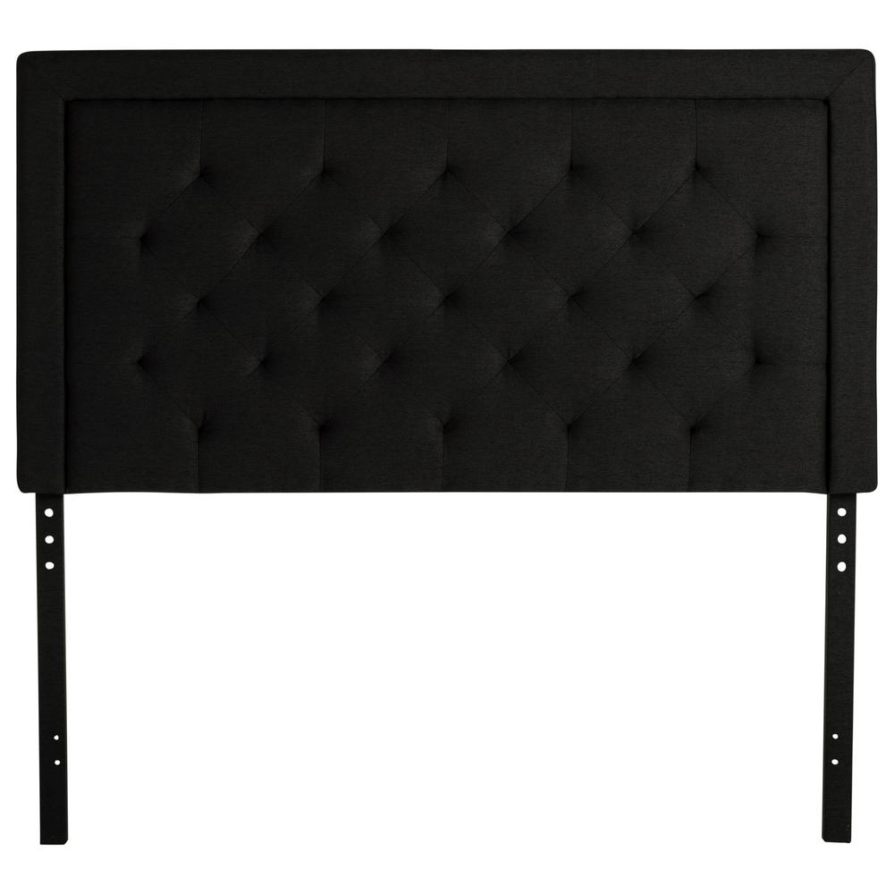 Brookside Ella Rectangle Diamond Tufted Headboard Full, Black