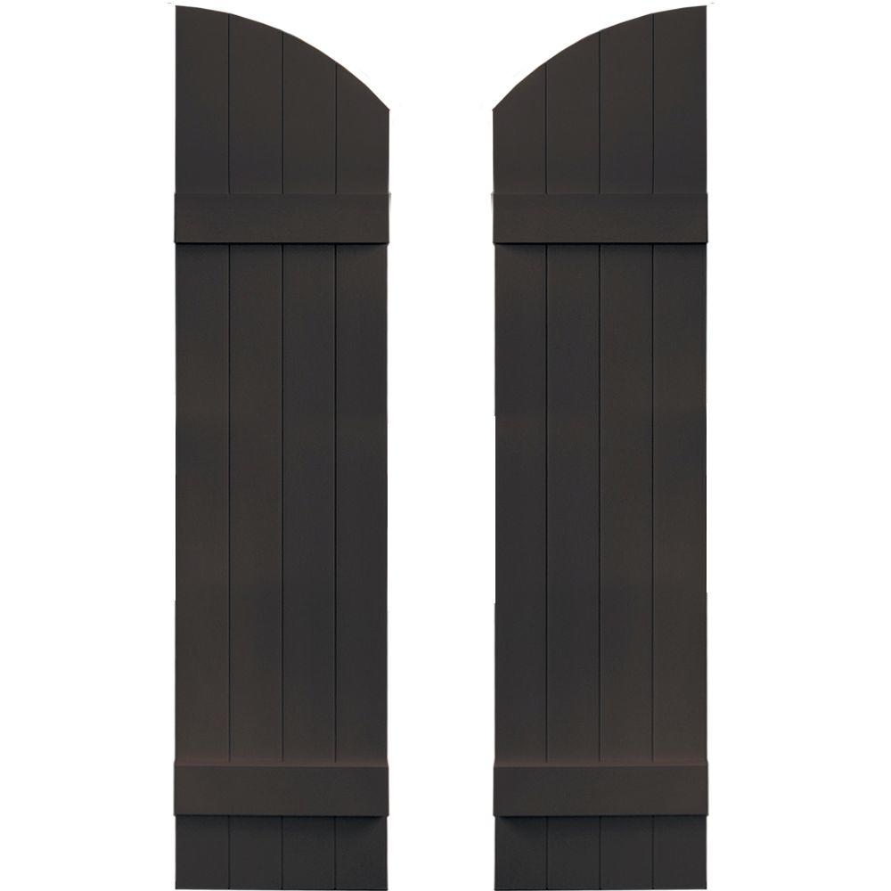 Builders Edge 14 in. x 53 in. BoardNBatten Shutters Pair, 4 Boards