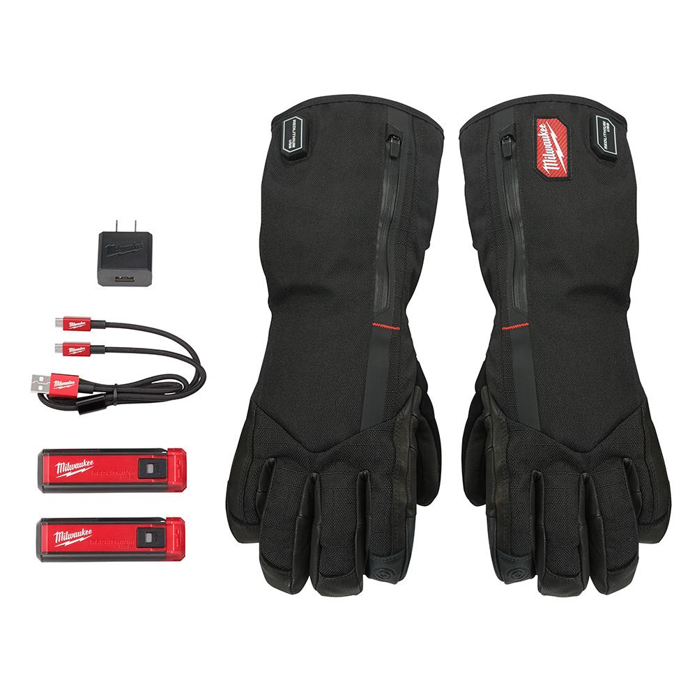 Milwaukee Heated Gloves XL Leather Palms 6HR Batteries Insulated ...