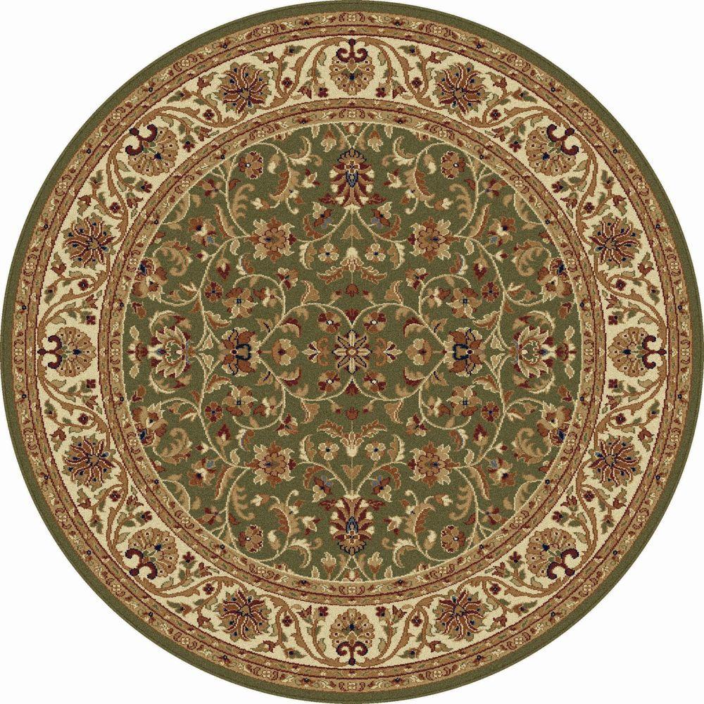 Tayse Rugs Sensation Green 7 ft. 10 in. Round Transitional Area Rug ...