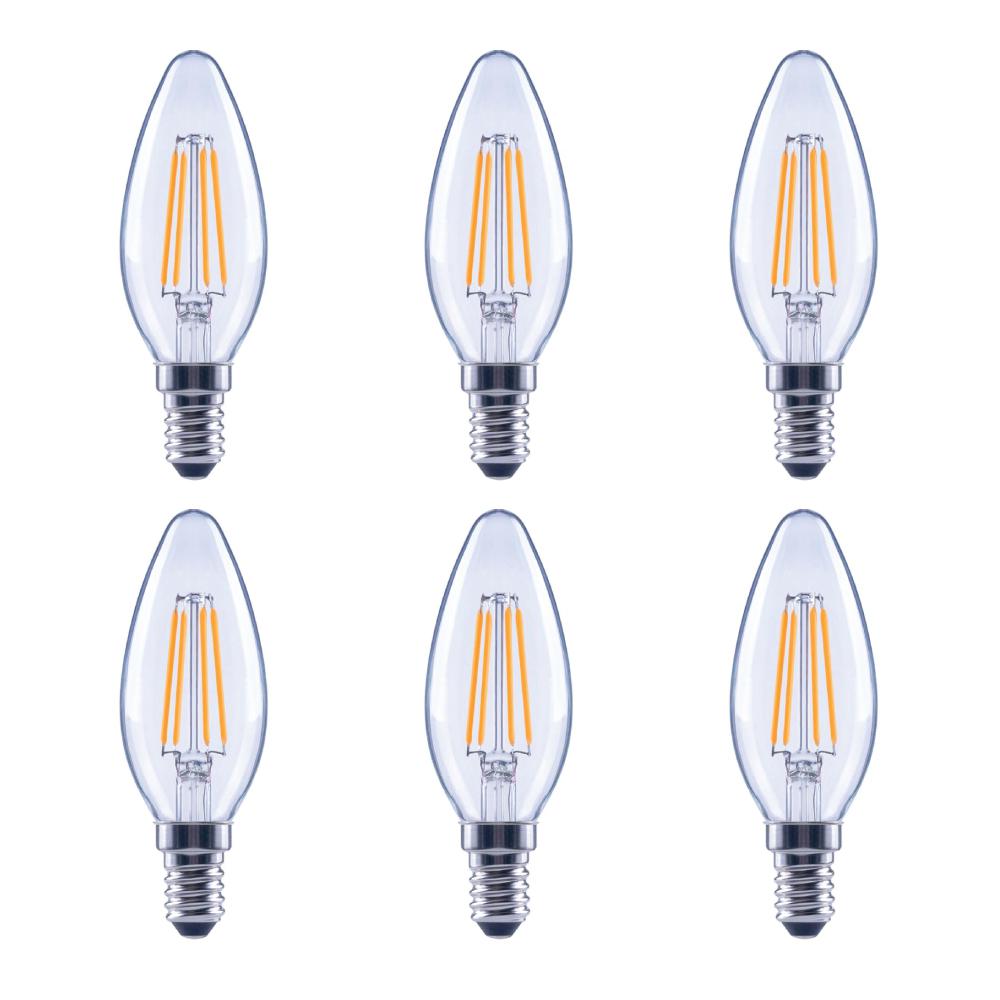 FG-03299 60-Watt Equivalent B11 Dimmable Energy Star Clear Glass Filament Vintage Edison LED Light Bulb in Soft White 3-Pack
