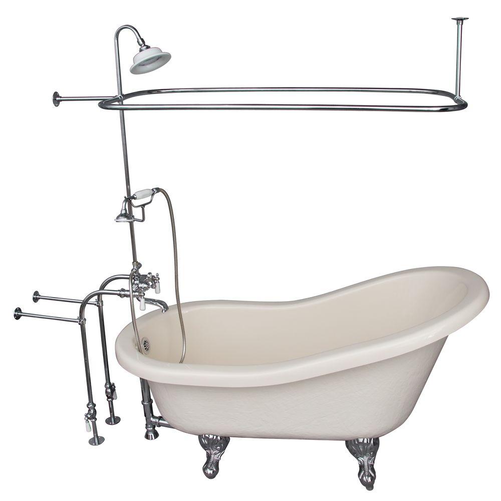 Barclay Products 5 ft. Acrylic Ball and Claw Feet Slipper Tub in Bisque ...