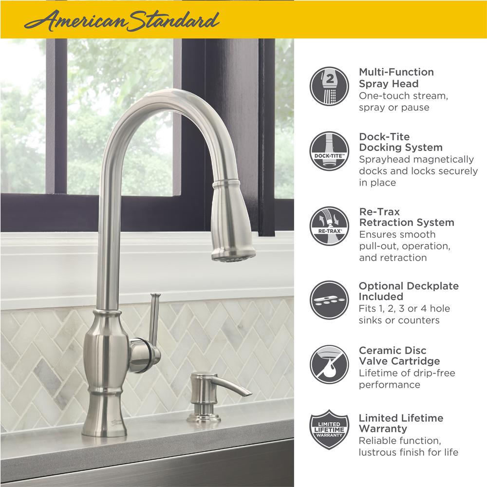 American Standard Marchand Single Handle Pull Down Sprayer Kitchen