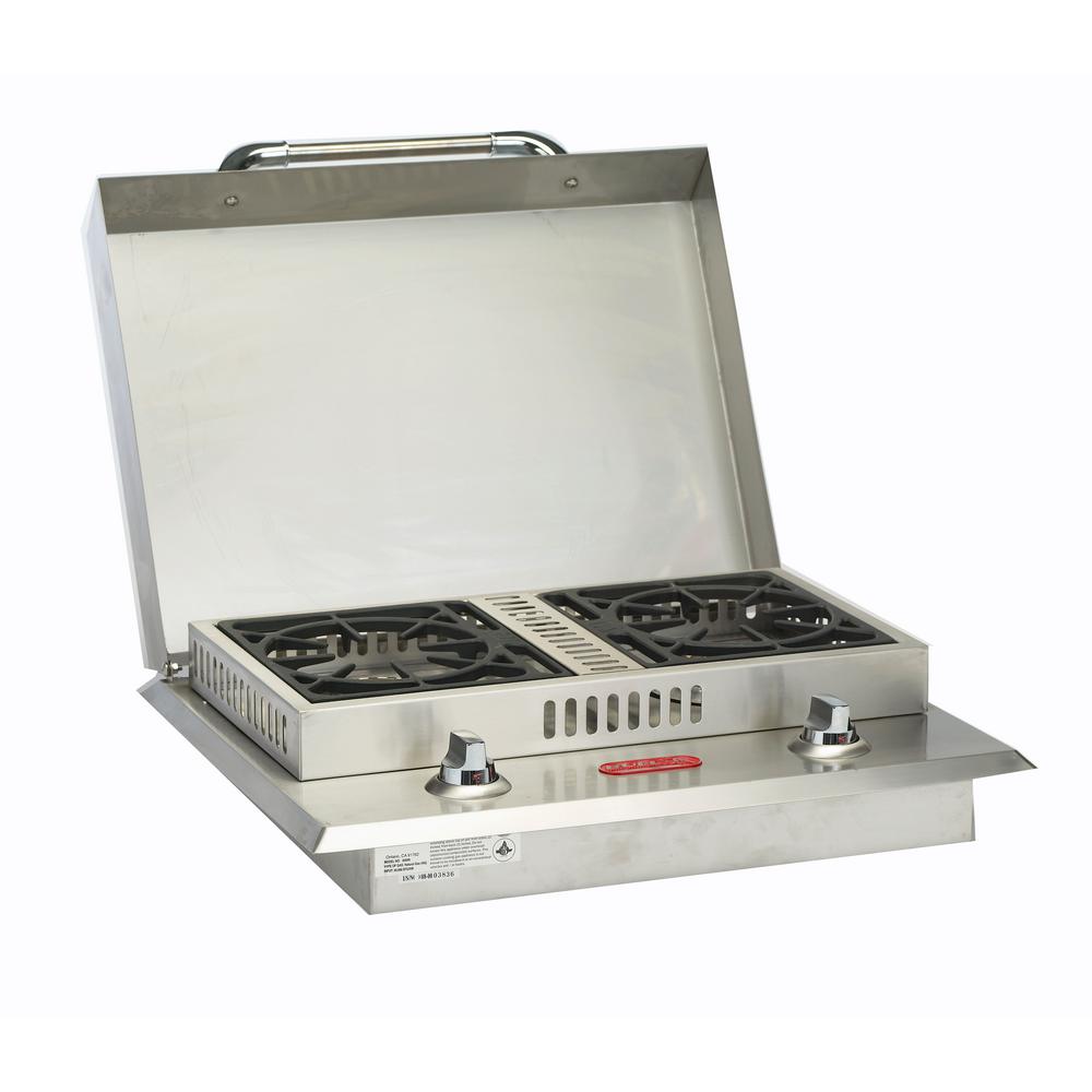 2 Side Burners Built In Grills Outdoor Kitchens The Home Depot Propane Double Side Burner