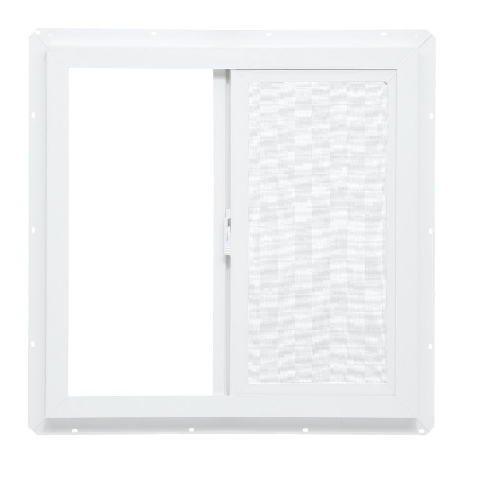 Sliding Vinyl Window Utility Left-Hand Single With Screen 23.5 X 23.5 ...