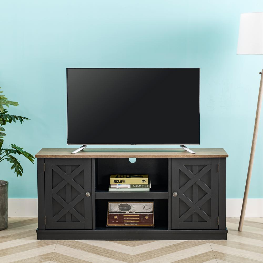 Unbranded 54 in. Charcoal TV Stand for TVs Upto 65 in.FTS20324 The