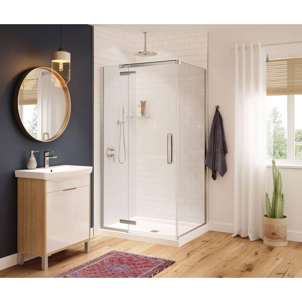 Maax Hana 42 In X 34 In X 75 In Frameless Rectangular Pivot