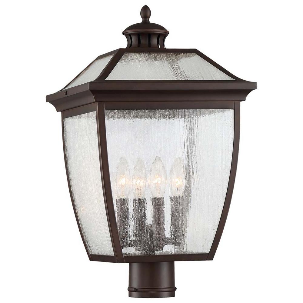 Minka Lavery Post Lighting Outdoor The Home Depot Sunnybrook 4 Light Outdoor Alder Bronze Post