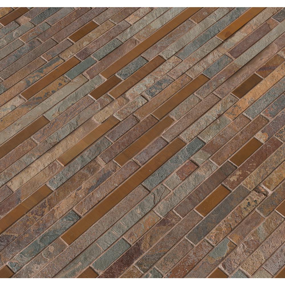 MSI Rustic Creek Interlocking 12 in. x 12 in. x 8 mm Metal and Stone