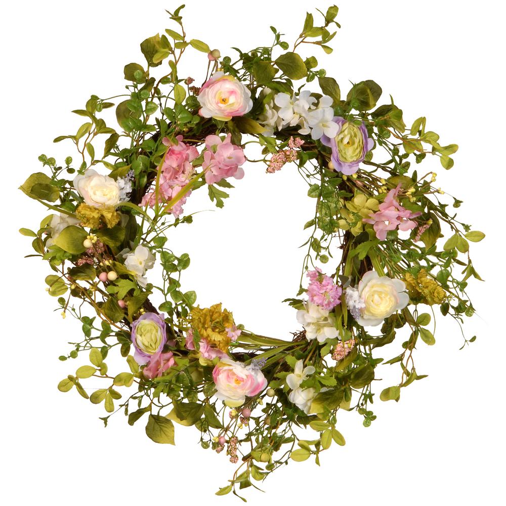24 In Decorative Spring Wreath Jr15 Js2 The Home Depot