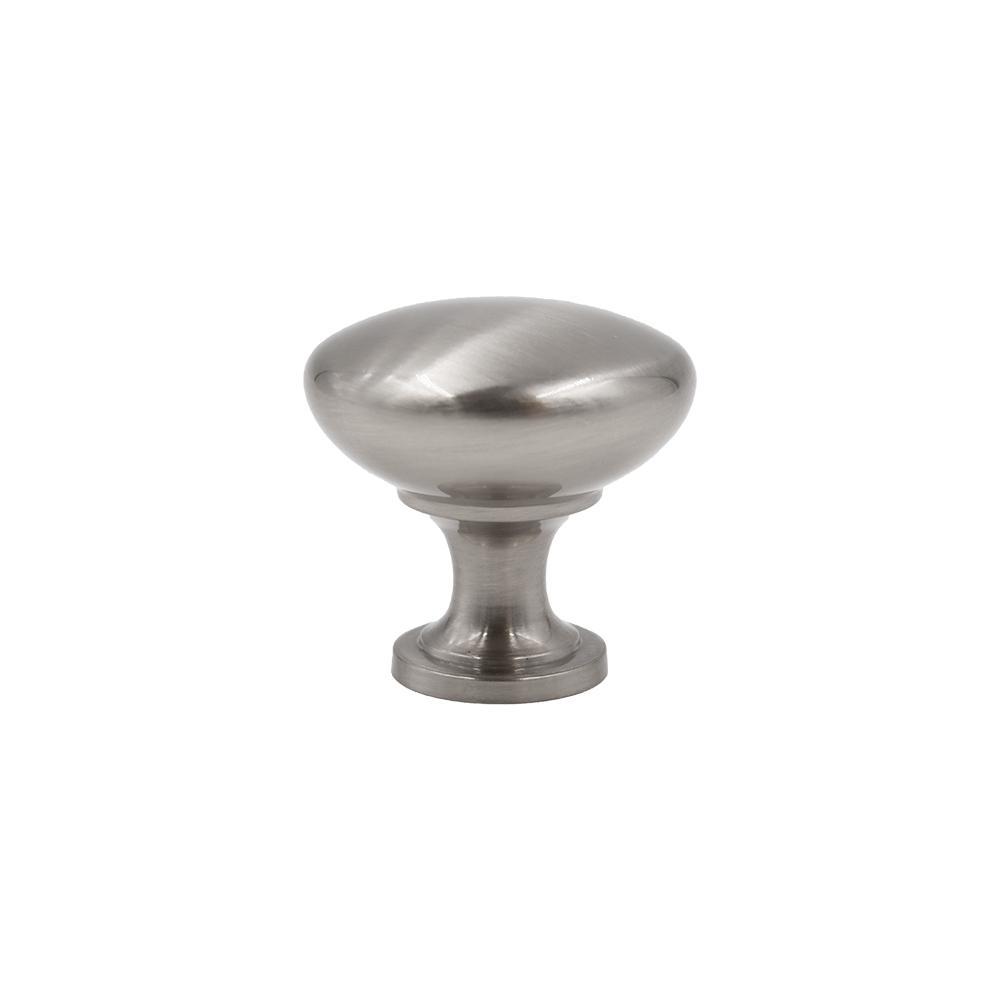 1-1/4 in. satin nickel round solid cabinet knob (10-pack)