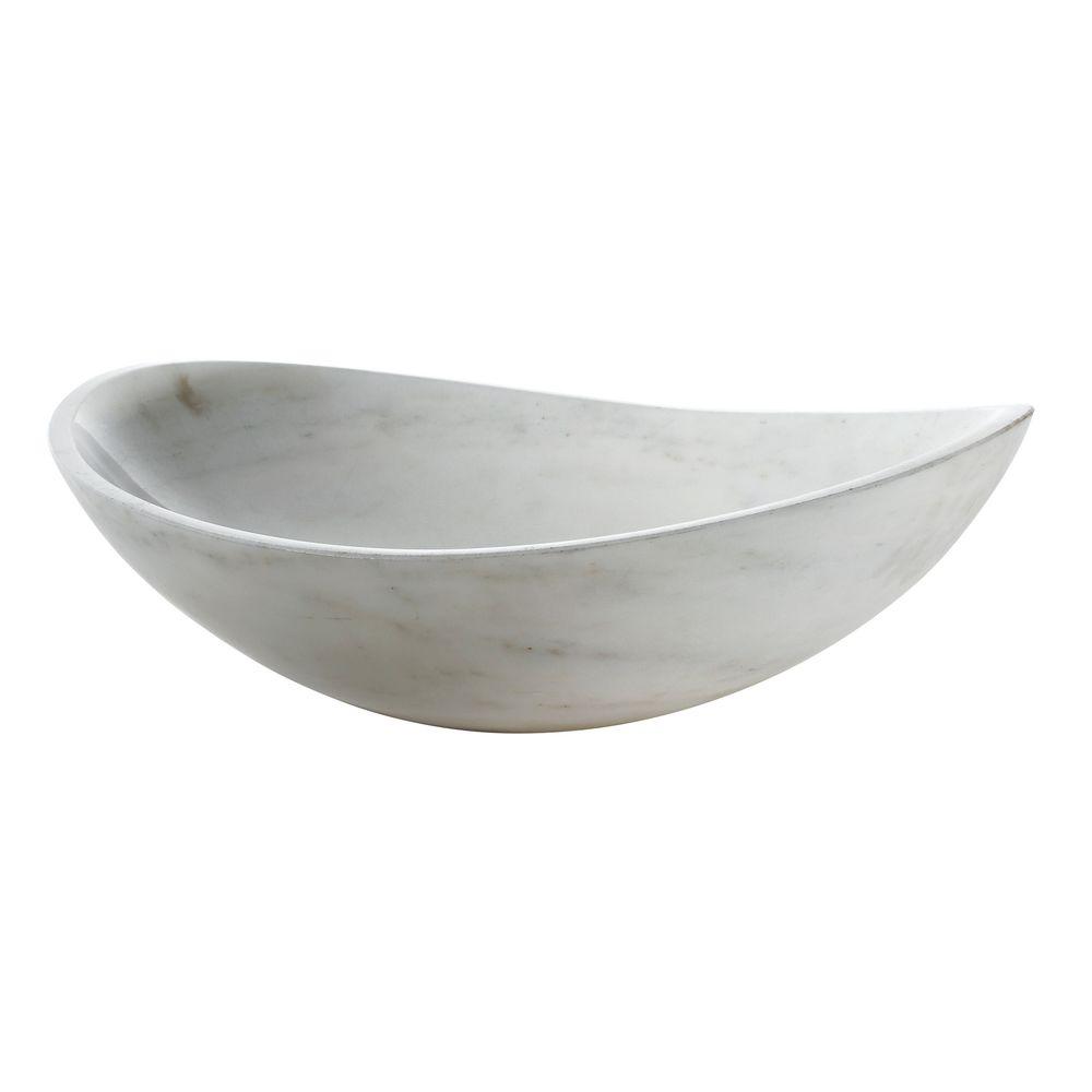 Avanity Stone Vessel Sink in White MarbleSVE470WT The Home Depot