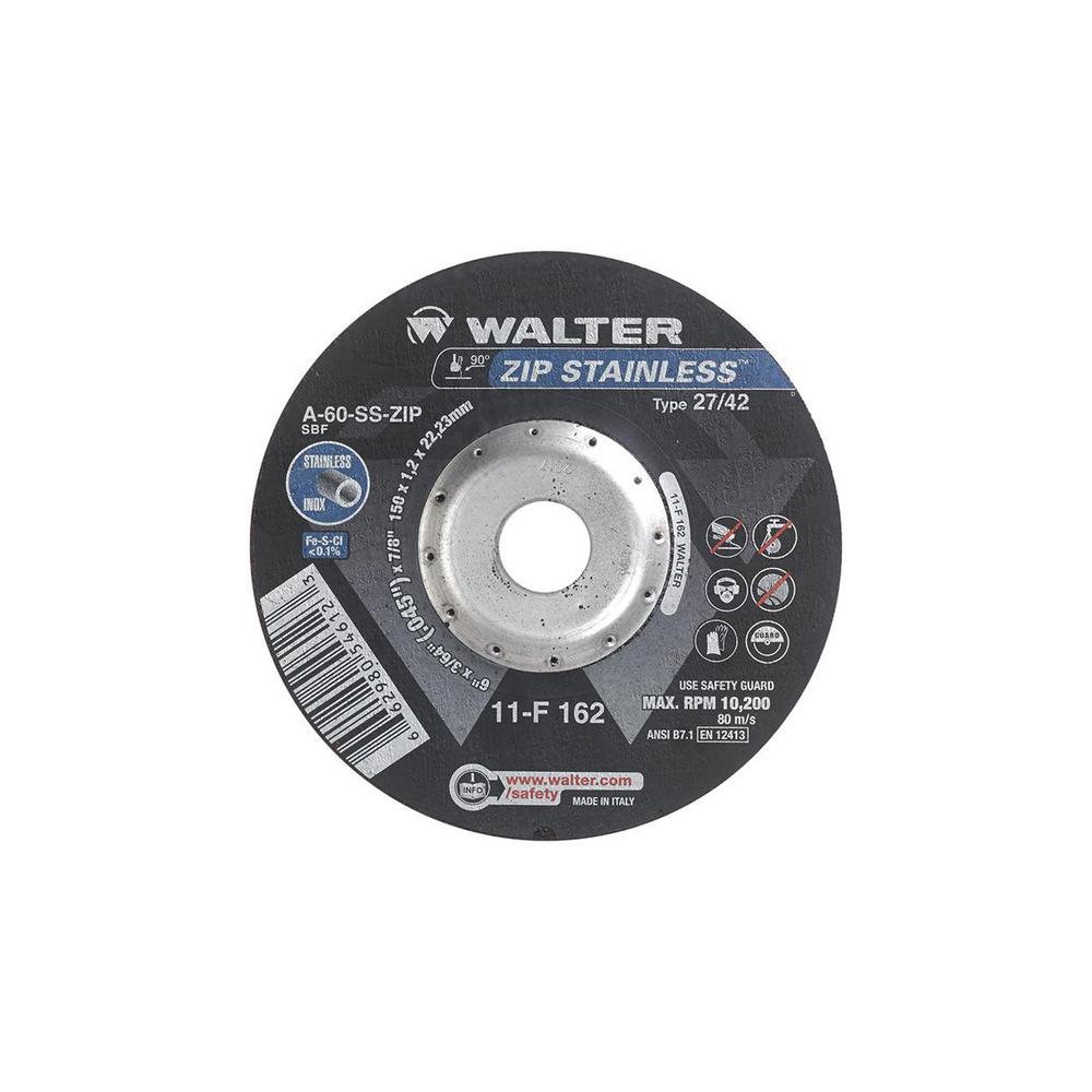 WALTER SURFACE TECHNOLOGIES ZIP Stainless 6 in. x 7/8 in. Arbor x 3/64