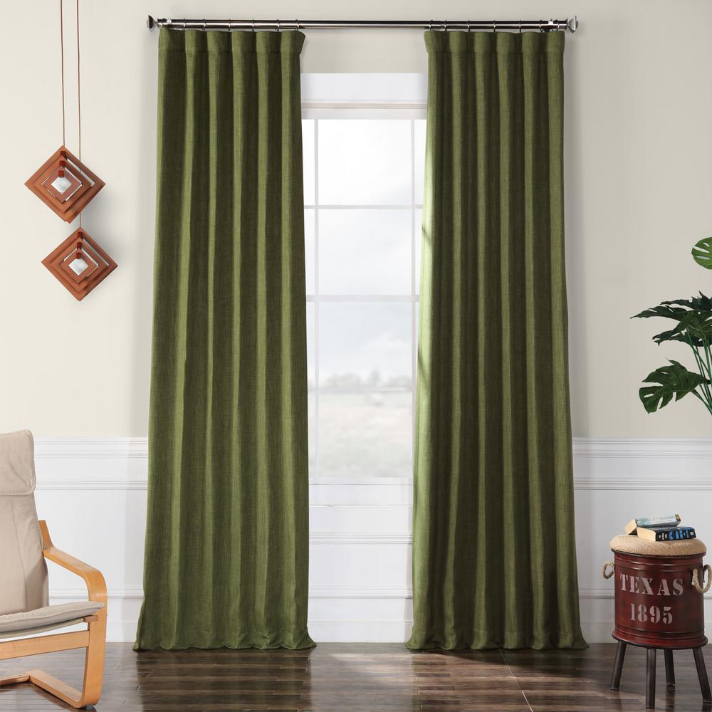 Exclusive Fabrics Furnishings Tuscany Green Faux Linen Blackout
