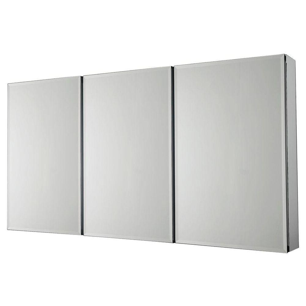 pegasus 48 in. w x 26 in. h frameless recessed or surface-mount tri