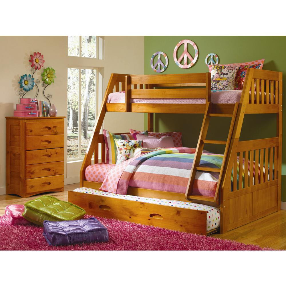 American Furniture Classics Honey Twin Over Full Solid Pine Bunkbed American Furniture Classics Honey Twin Over Full Solid Pine Bunkbed With Pull Out Trundle