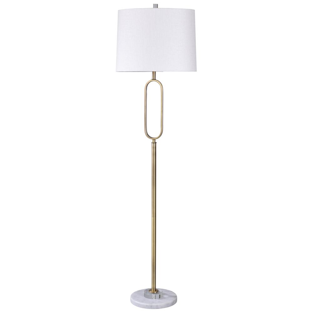 Stylecraft 62 5 In Marble Crystal Silver Floor Lamp With White Styrene Shade