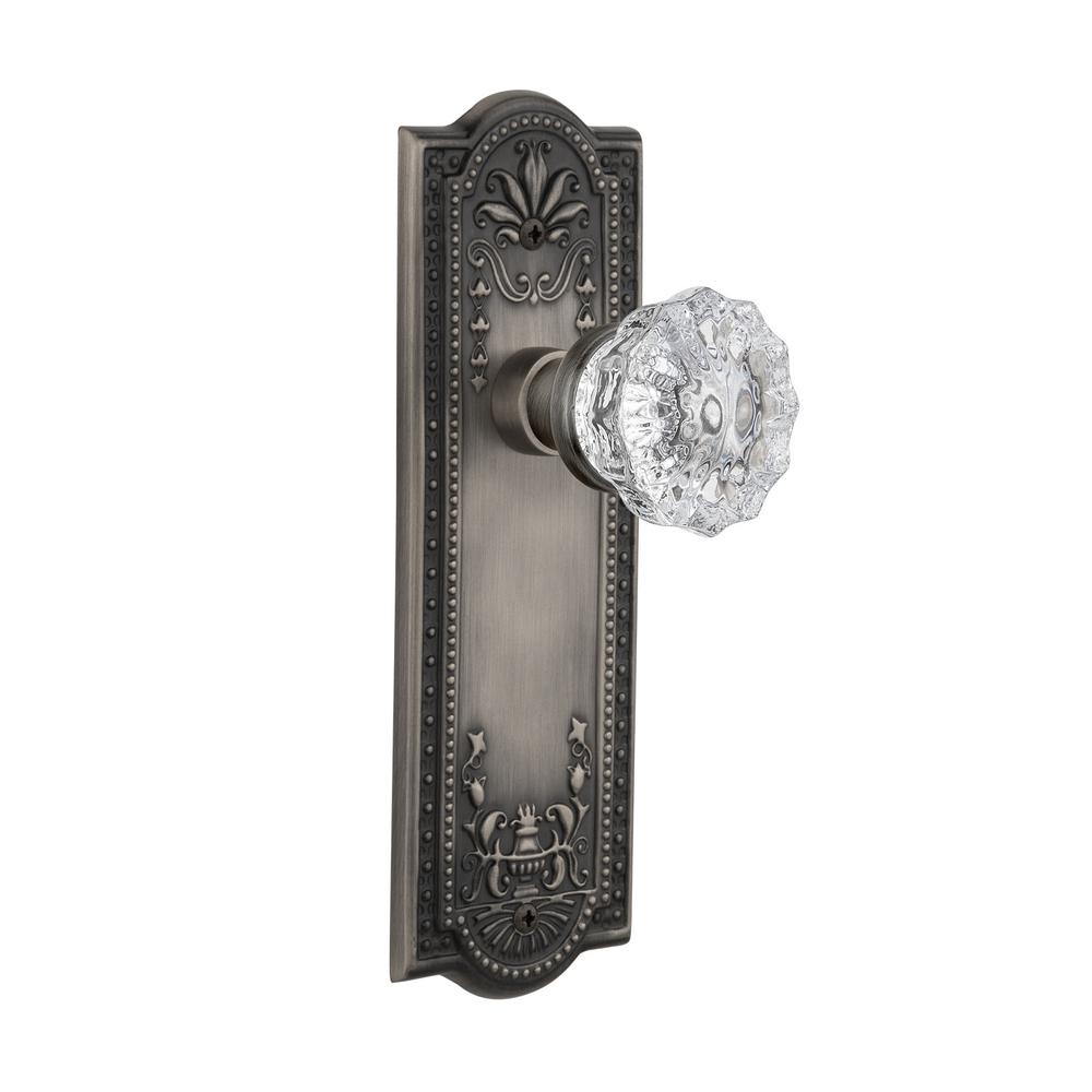 Nostalgic Warehouse Meadows Plate 2 3 4 In Backset Antique Pewter Privacy Bed Bath Crystal Glass Door Knob