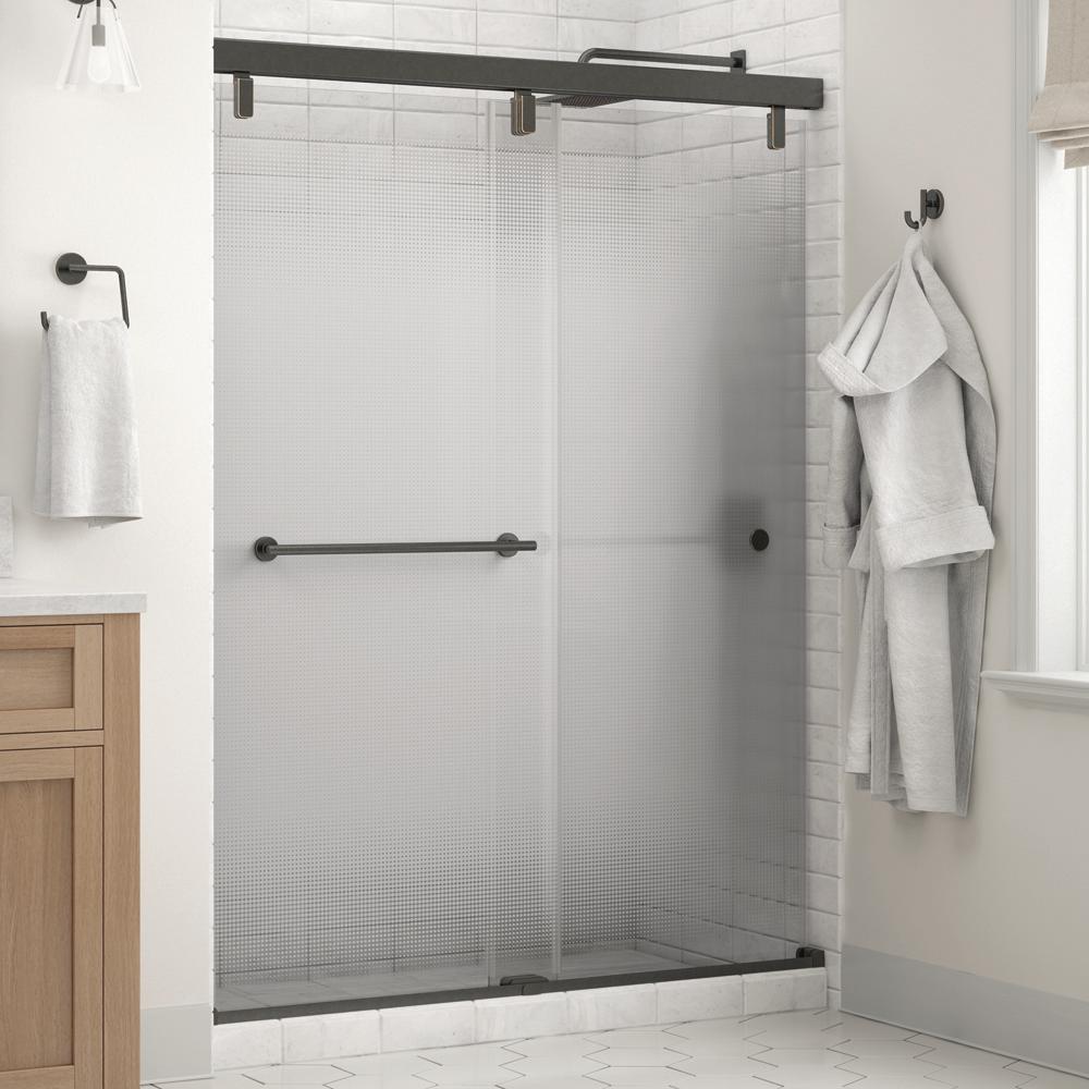 Delta Everly 60 x 71-1/2 in. Frameless Mod Soft-Close Sliding Shower ...