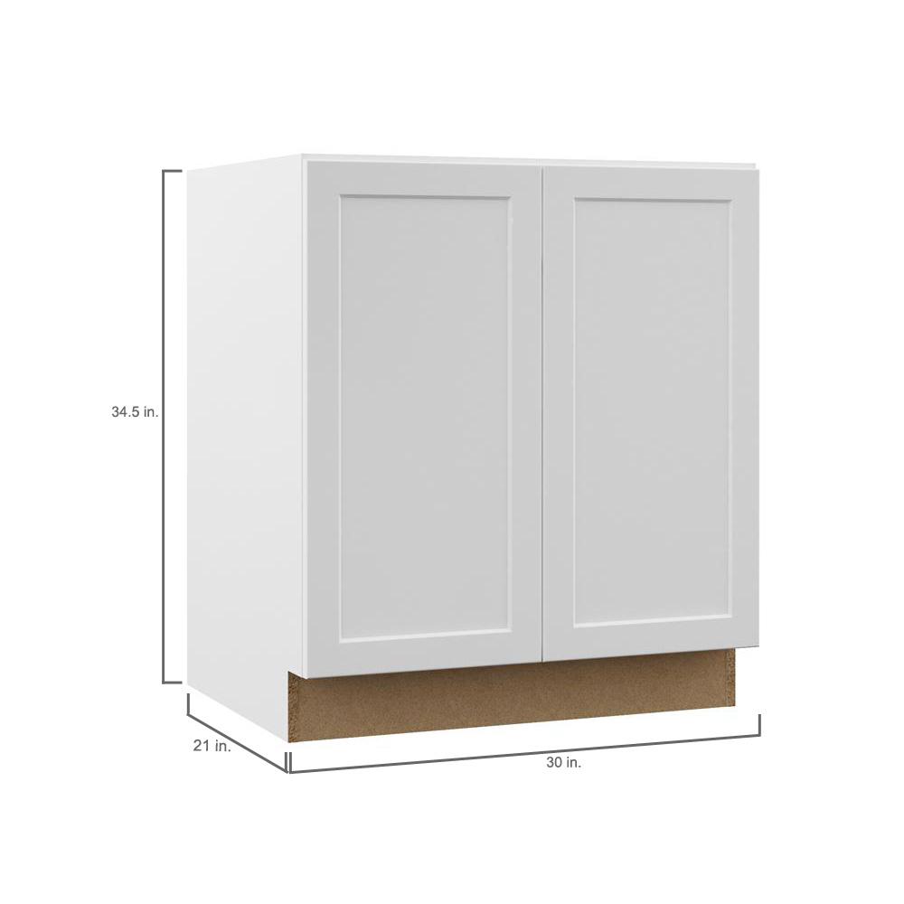 Hampton Bay Designer Series Melvern Assembled 30x34 5x21 In Full Door Height Bathroom Vanity Base Cabinet In White Vtf30 Mlwh The Home Depot