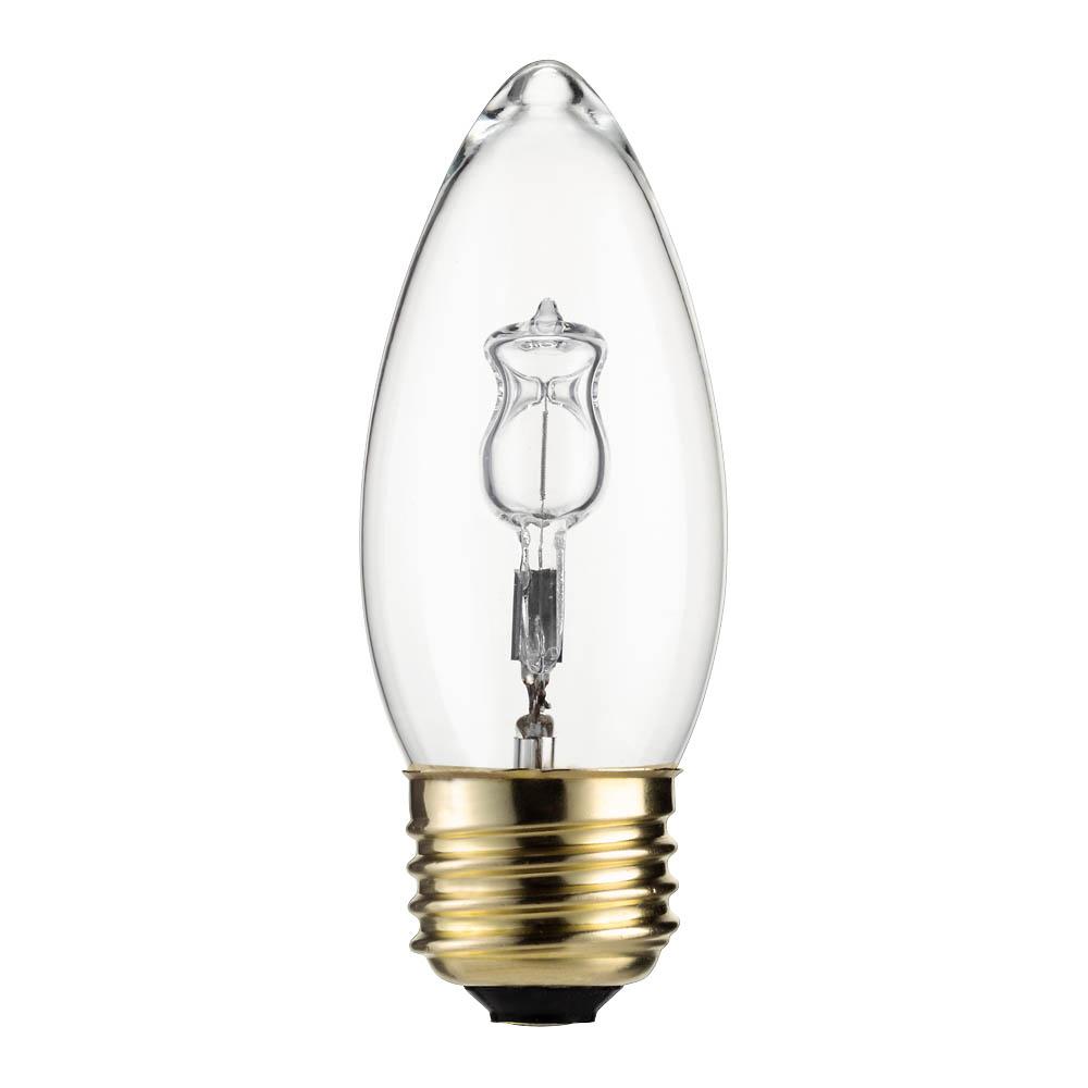 Philips 40-Watt Equivalent Halogen B11 Bent Tip Candle Light Bulb (2 ...