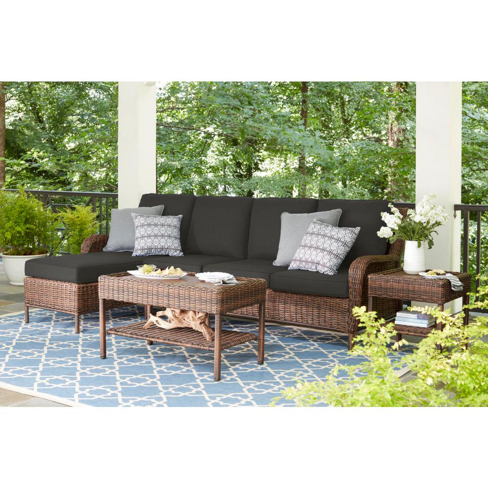 Hampton Bay Cambridge 5 Piece Brown Wicker Outdoor Patio Sectional