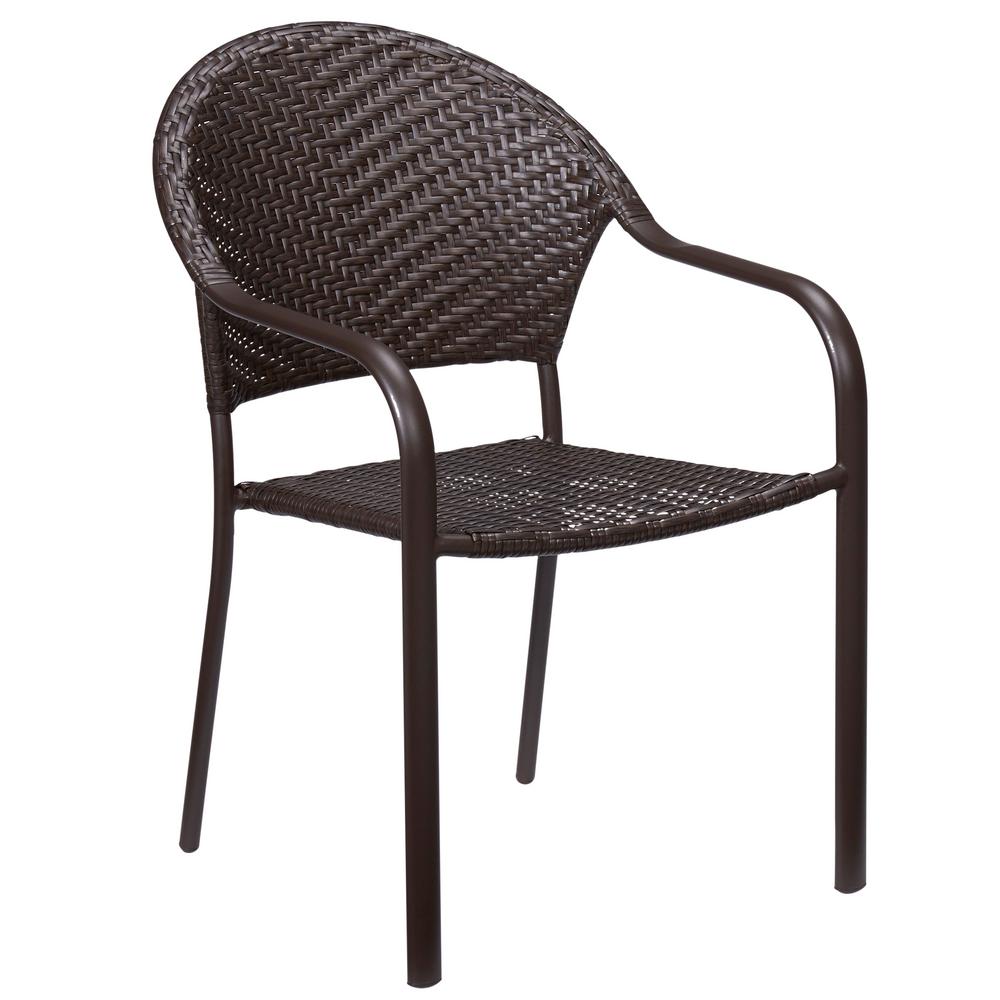 Hampton Bay Mix and Match Stackable Wicker Outdoor Dining Chair in BrownFRS60537 The Home Depot