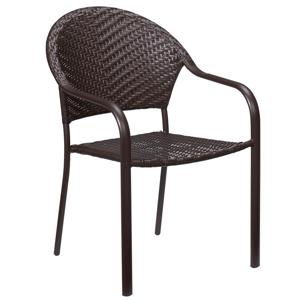 Hampton Bay Mix And Match Brown Stackable Wicker Outdoor Dining Brown Stackable Wicker Outdoor Dining
