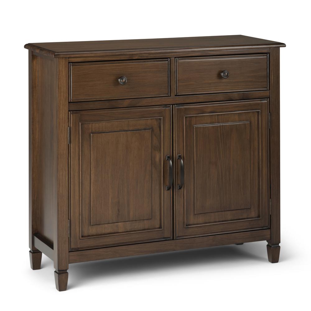 Brooklyn Max Somerset Solid Wood 40 Inch Wide Traditional Entryway Storage Cabinet In Rustic Natural Aged Brown Bmcon 04rnab The Home Depot