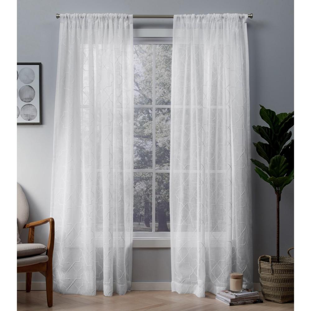 Cali 50 In W X 108 L Sheer Rod Pocket Top Curtain Panel L Sheer Rod Pocket Top Curtain Panel