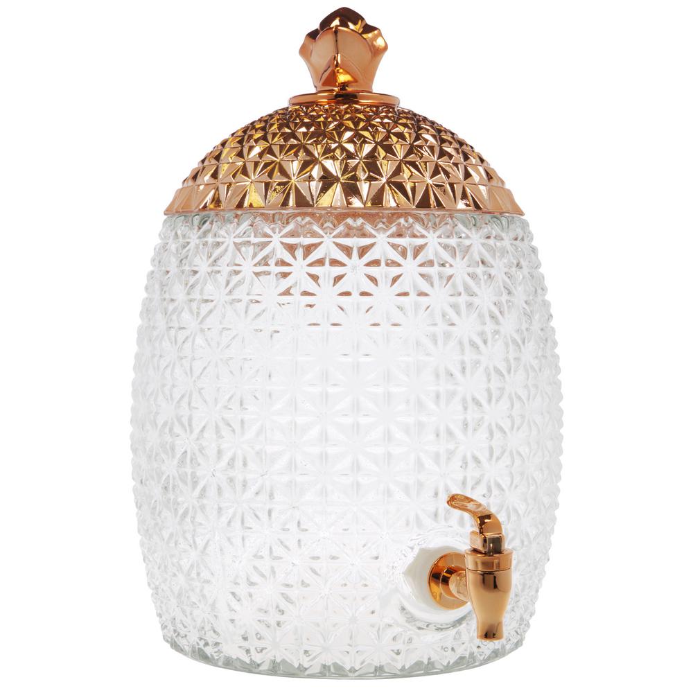 HOME ESSENTIALS & BEYOND 1.75 Gal. Copper Topped Pineapple Shaped Drink