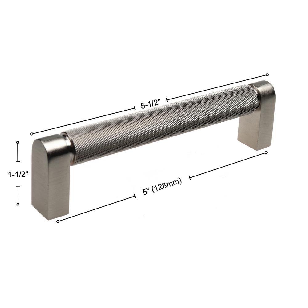 Gliderite 5 In Screw Spacing Satin Nickel Solid Knurled Cabinet Drawer Bar Pulls 10 Pack 4788 128 Sn 10 The Home Depot