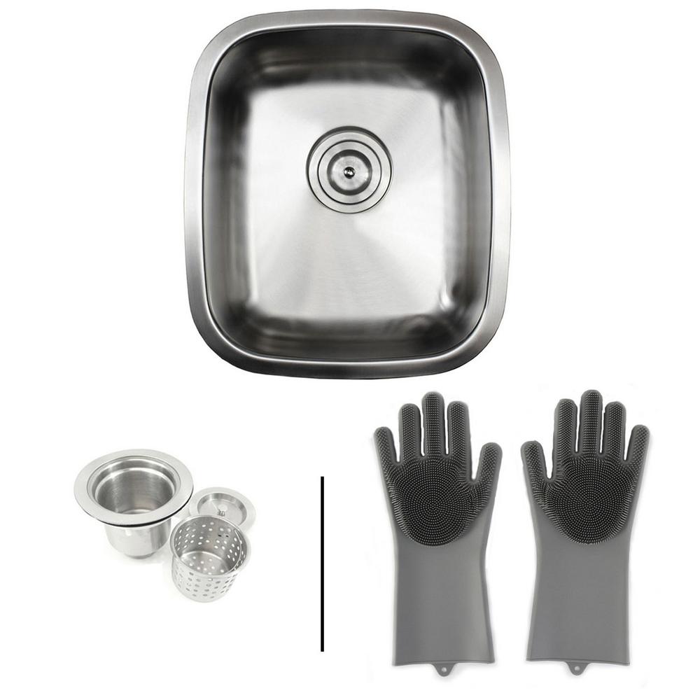 eModernDecor Undermount 18Gauge Stainless Steel 157/8 in. Single Bowl