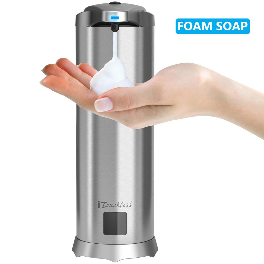 Itouchless Stainless Steel Automatic Foam Soap Dispenser With 28 Fl Itouchless Stainless Steel Automatic Foam Soap Dispenser With 28 Fl Oz Refill