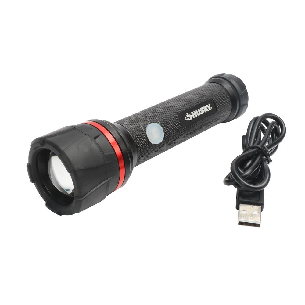 Led Handheld Husky Flashlights Accessories 350 Lumen Led Rechargeable Focusing Aluminum Flashlight