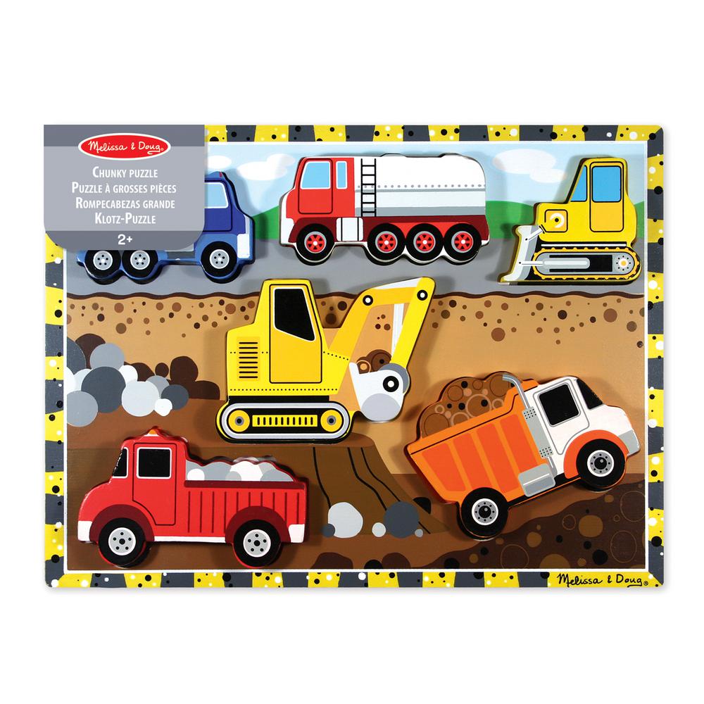 Melissa Doug Construction Chunky Puzzle 13726 The Home Depot Melissa Doug Construction Chunky Puzzle